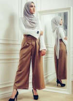 HIGH WAIST PALAZZO - Brown